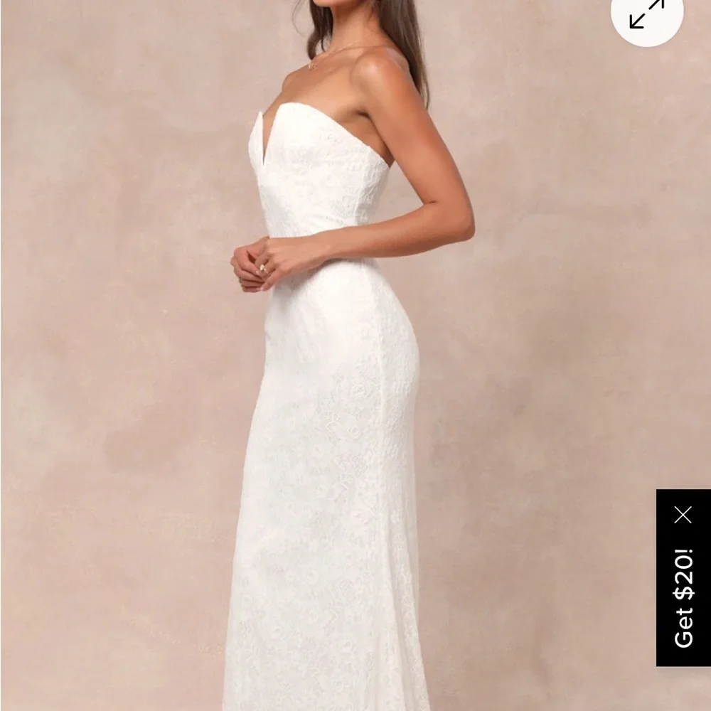 NWT Elegant White Strapless Dress - Picture 3 of 5